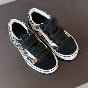 Floral Black Kids Oldskool Vans